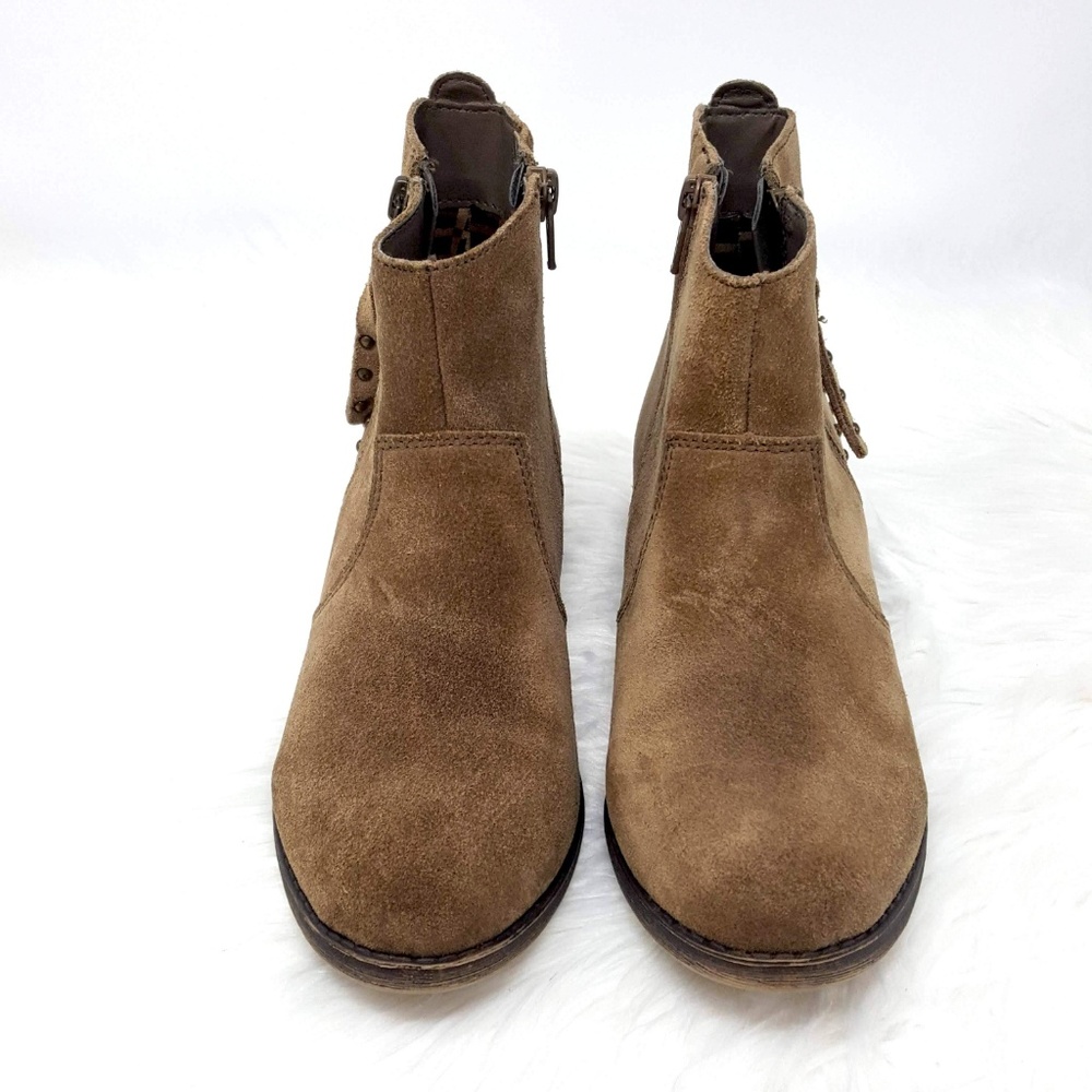White Mountain Jackie Taupe Suede Stud Booties 6M - Picture 4 of 8
